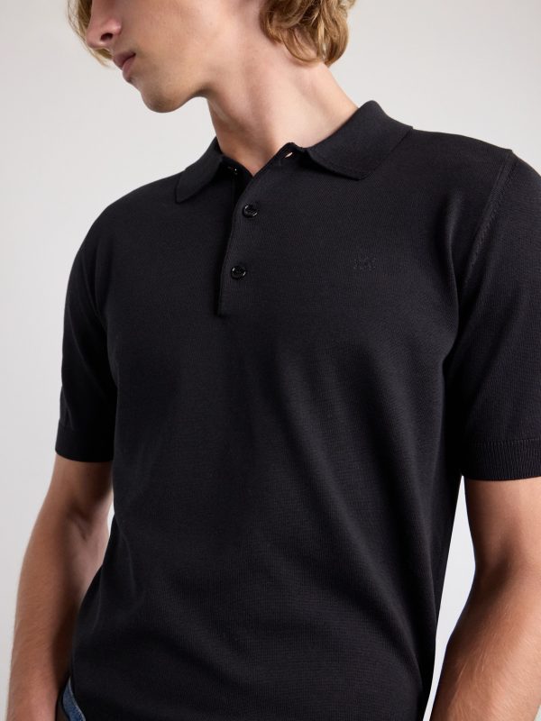 Triomphe-Embroidered Knitted Silk and Cotton-Blend Polo Shirt - CU Triomphe-Embroidered Knitted Silk and Cotton-Blend Polo Shirt - CU