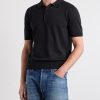 Triomphe-Embroidered Knitted Silk and Cotton-Blend Polo Shirt - FR Triomphe-Embroidered Knitted Silk and Cotton-Blend Polo Shirt - FR