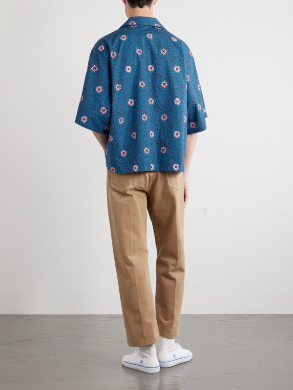 Camp-Collar Printed Cotton-Taffeta Shirt - BK Camp-Collar Printed Cotton-Taffeta Shirt - BK