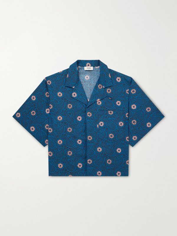 Camp-Collar Printed Cotton-Taffeta Shirt Camp-Collar Printed Cotton-Taffeta Shirt