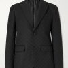 Slim-Fit Logo-Jacquard Cotton-Blend Blazer Slim-Fit Logo-Jacquard Cotton-Blend Blazer