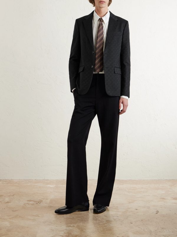 Slim-Fit Logo-Jacquard Cotton-Blend Blazer - OU Slim-Fit Logo-Jacquard Cotton-Blend Blazer - OU