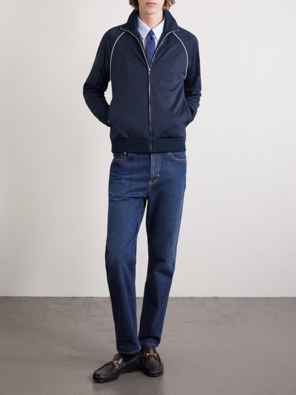 Logo-Jacquard Tech-Jersey Track Jacket - OU Logo-Jacquard Tech-Jersey Track Jacket - OU