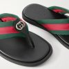 Logo-Embellished Leather-Trimmed Sandals - CU