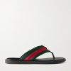 Logo-Embellished Leather-Trimmed Sandals