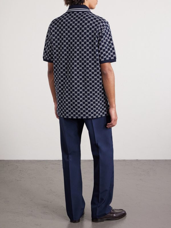 Logo-Jacquard Cotton-Piqué Polo Shirt - BK Logo-Jacquard Cotton-Piqué Polo Shirt - BK