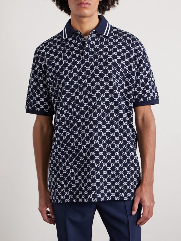 Logo-Jacquard Cotton-Piqué Polo Shirt - FR Logo-Jacquard Cotton-Piqué Polo Shirt - FR