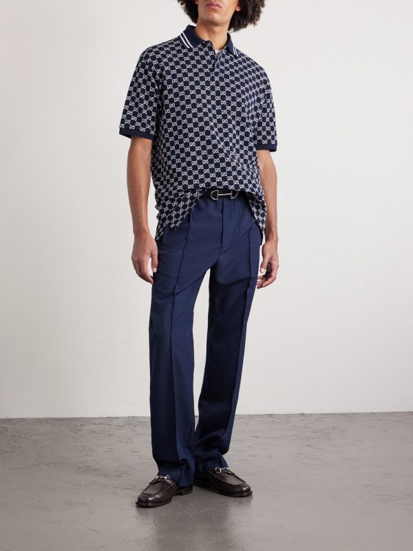 Logo-Jacquard Cotton-Piqué Polo Shirt - OU Logo-Jacquard Cotton-Piqué Polo Shirt - OU