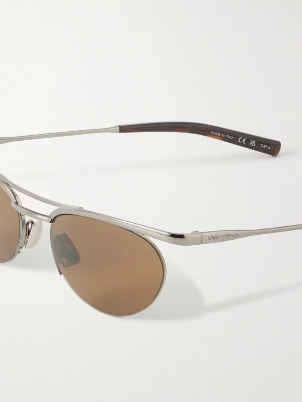 Round-Frame Silver-Tone Sunglasses - CU Round-Frame Silver-Tone Sunglasses - CU