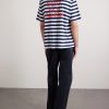 French Logo-Print Striped Cotton-Jersey T-Shirt - BK