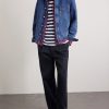 French Logo-Print Striped Cotton-Jersey T-Shirt - OU