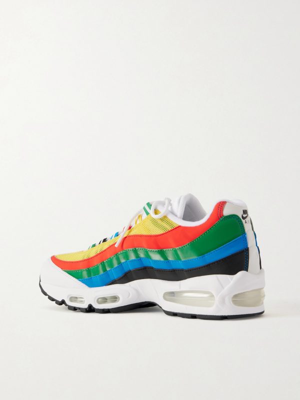 Air Max 95 Olympic OG Mesh-Trimmed Leather Sneakers - BK Air Max 95 Olympic OG Mesh-Trimmed Leather Sneakers - BK