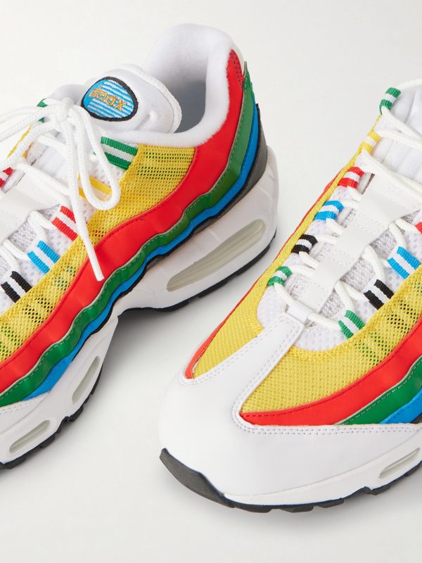 Air Max 95 Olympic OG Mesh-Trimmed Leather Sneakers - CU Air Max 95 Olympic OG Mesh-Trimmed Leather Sneakers - CU