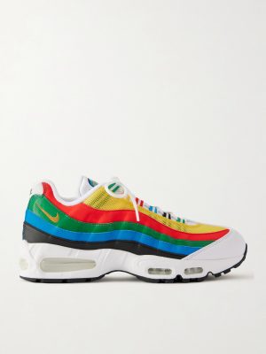 Air Max 95 Olympic OG Mesh-Trimmed Leather Sneakers