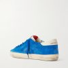 Super-Star Distressed Leather-Trimmed Suede Sneakers - BK Super-Star Distressed Leather-Trimmed Suede Sneakers - BK