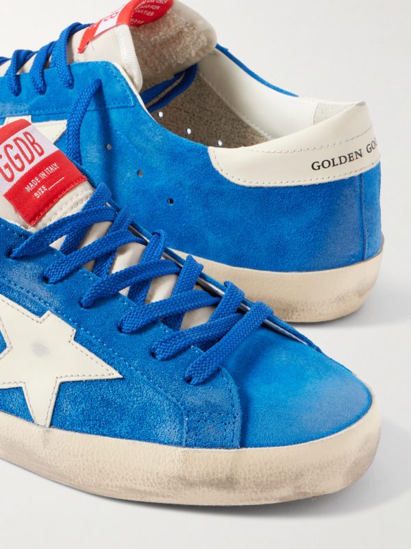Super-Star Distressed Leather-Trimmed Suede Sneakers - CU Super-Star Distressed Leather-Trimmed Suede Sneakers - CU