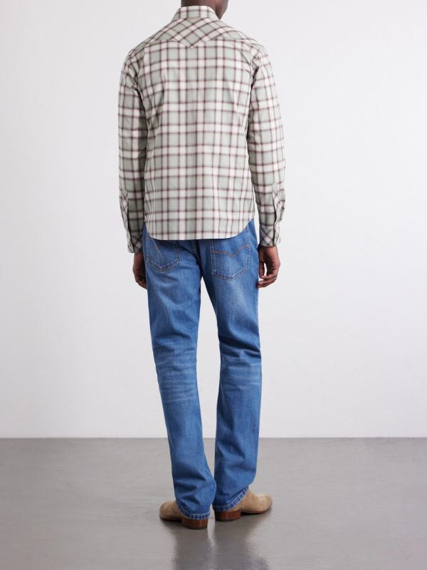 Checked Cotton-Poplin Shirt - BK