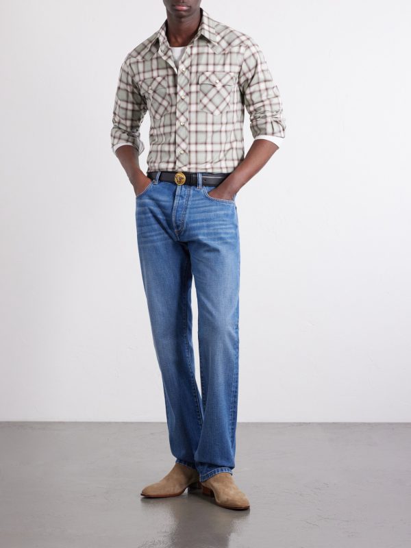 Checked Cotton-Poplin Shirt - OU