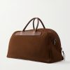 Sac Voyage Leather-Trimmed Suede Weekend Bag - BK