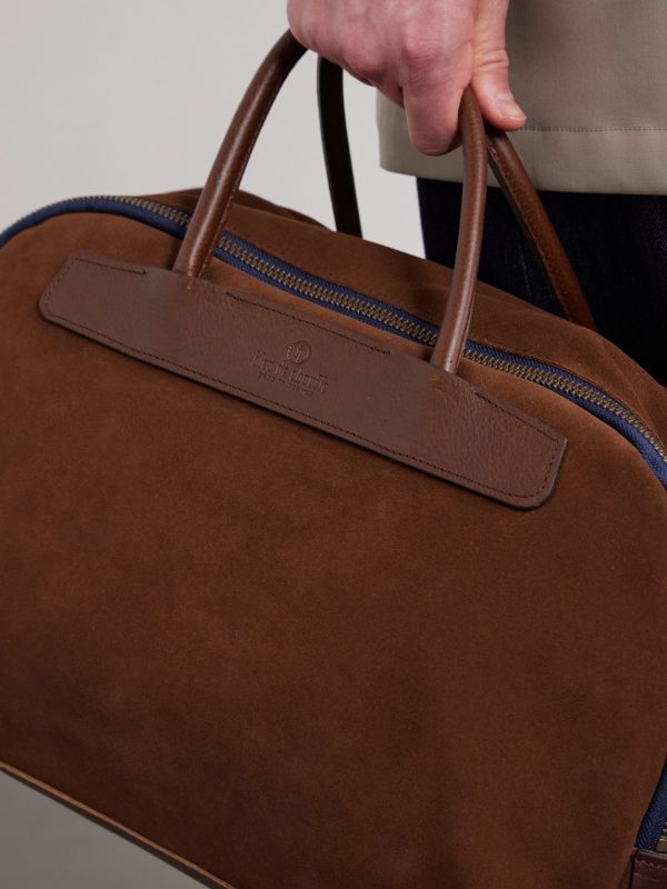 Sac Voyage Leather-Trimmed Suede Weekend Bag - CU