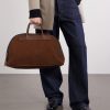 Sac Voyage Leather-Trimmed Suede Weekend Bag - FR
