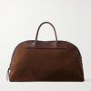 Sac Voyage Leather-Trimmed Suede Weekend Bag