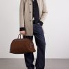 Sac Voyage Leather-Trimmed Suede Weekend Bag - OU