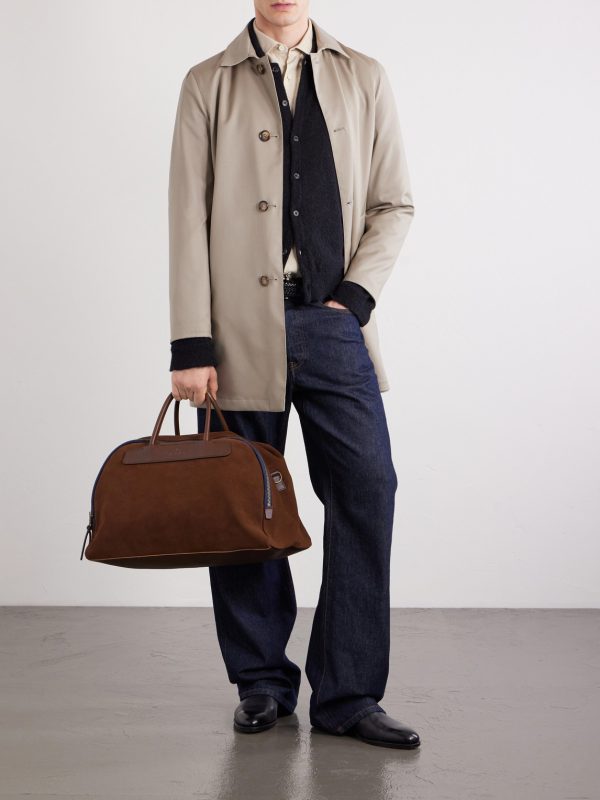 Sac Voyage Leather-Trimmed Suede Weekend Bag - OU