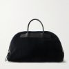 Sac Voyage Leather-Trimmed Suede Weekend Bag