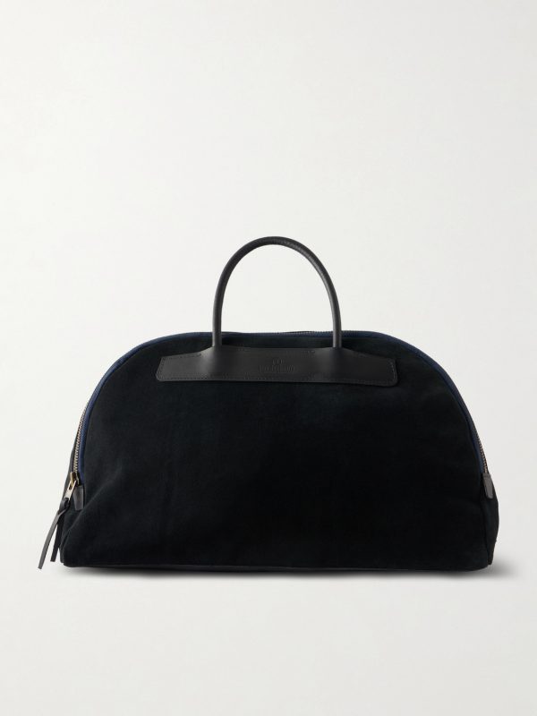 Sac Voyage Leather-Trimmed Suede Weekend Bag