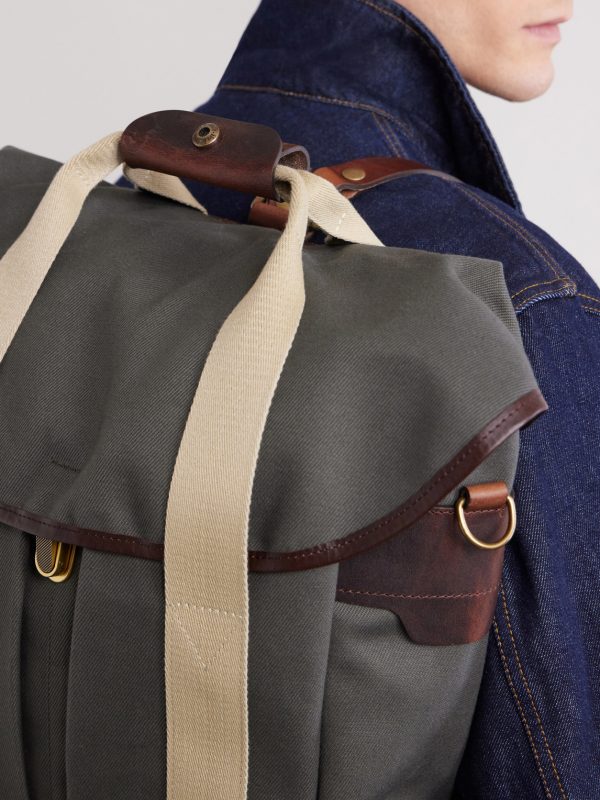 Chiloé Leather-Trimmed Waxed Cotton-Canvas Backpack - CU Chiloé Leather-Trimmed Waxed Cotton-Canvas Backpack - CU