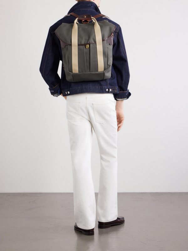 Chiloé Leather-Trimmed Waxed Cotton-Canvas Backpack - FR Chiloé Leather-Trimmed Waxed Cotton-Canvas Backpack - FR