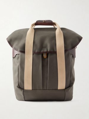 Chiloé Leather-Trimmed Waxed Cotton-Canvas Backpack