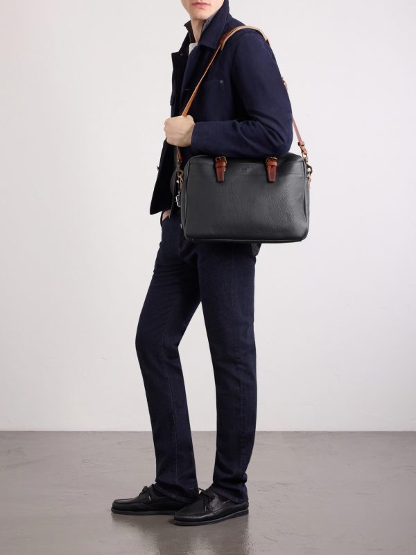 Folder Full-Grained Leather Briefcase - OU Folder Full-Grained Leather Briefcase - OU