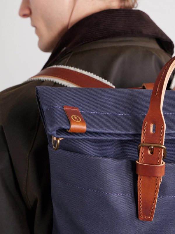 Woody Leather-Trimmed Waxed Cotton-Canvas Backpack - CU