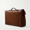 Charles Leather-Trimmed Suede Briefcase - BK