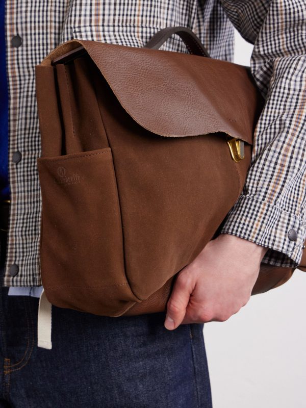 Charles Leather-Trimmed Suede Briefcase - CU