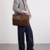 Charles Leather-Trimmed Suede Briefcase - FR