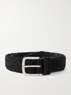 3.5cm Woven Suede Belt