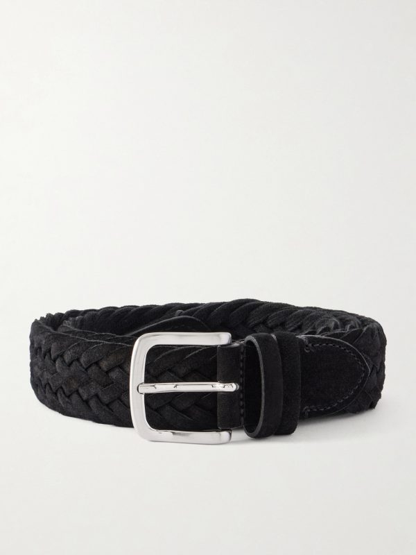 3.5cm Woven Suede Belt