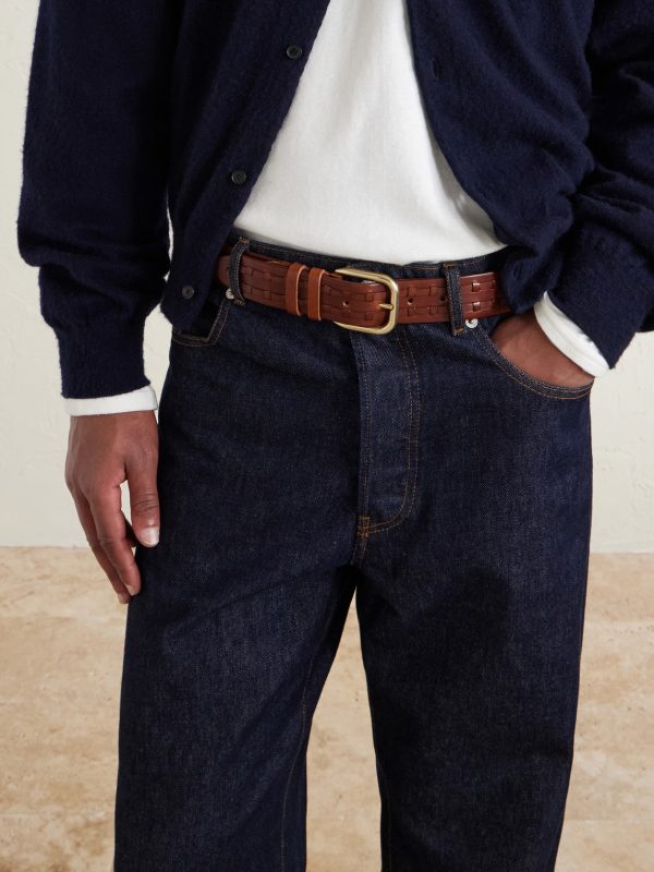 3.5cm Woven Leather Belt - FR 3.5cm Woven Leather Belt - FR