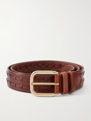 3.5cm Woven Leather Belt