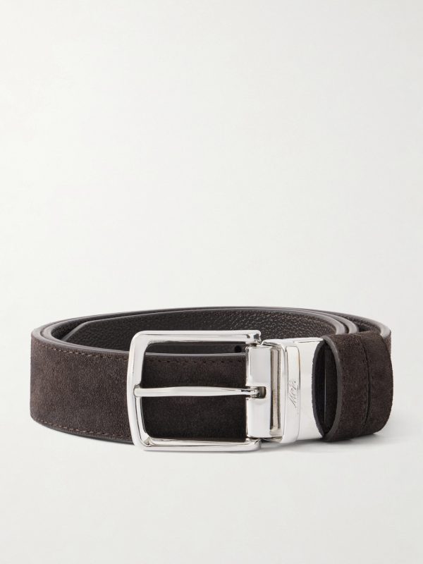3.5cm Reversbile Suede and Full-Grain Leather Belt 3.5cm Reversbile Suede and Full-Grain Leather Belt