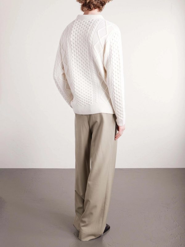 +Hollywood Authentic l The Kid Cable-Knit Organic Cashmere Sweater - BK