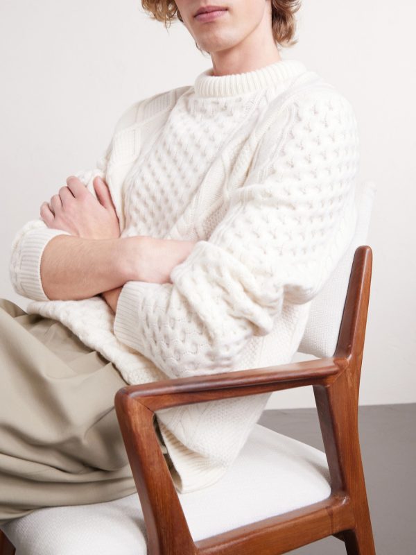 +Hollywood Authentic l The Kid Cable-Knit Organic Cashmere Sweater - CU