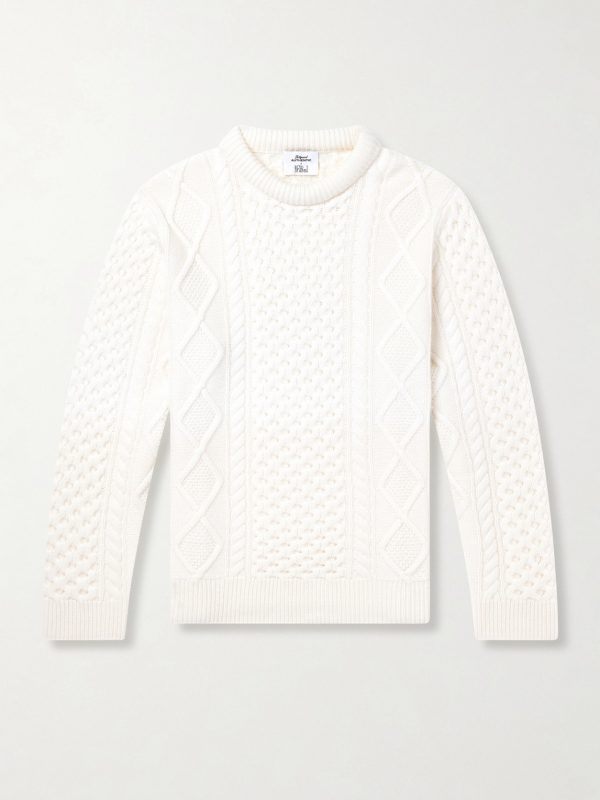 +Hollywood Authentic l The Kid Cable-Knit Organic Cashmere Sweater