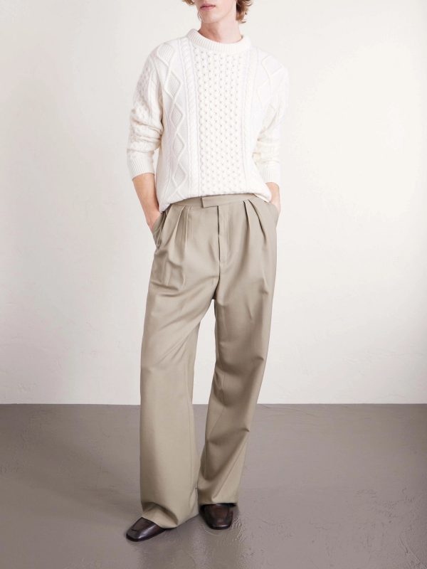 +Hollywood Authentic l The Kid Cable-Knit Organic Cashmere Sweater - OU