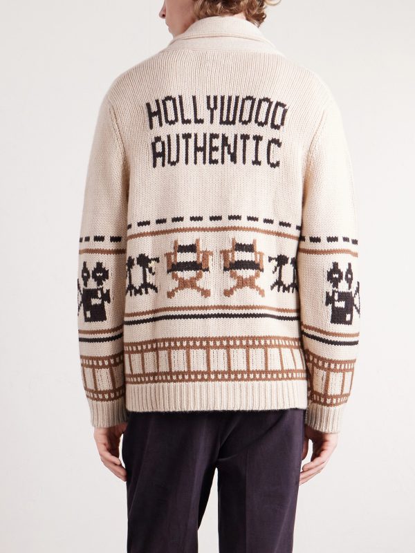 + Hollywood Authentic Intarsia Organic Cashmere Cardigan - BK
