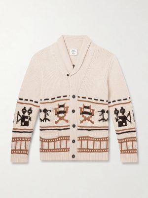 + Hollywood Authentic Intarsia Organic Cashmere Cardigan + Hollywood Authentic Intarsia Organic Cashmere Cardigan