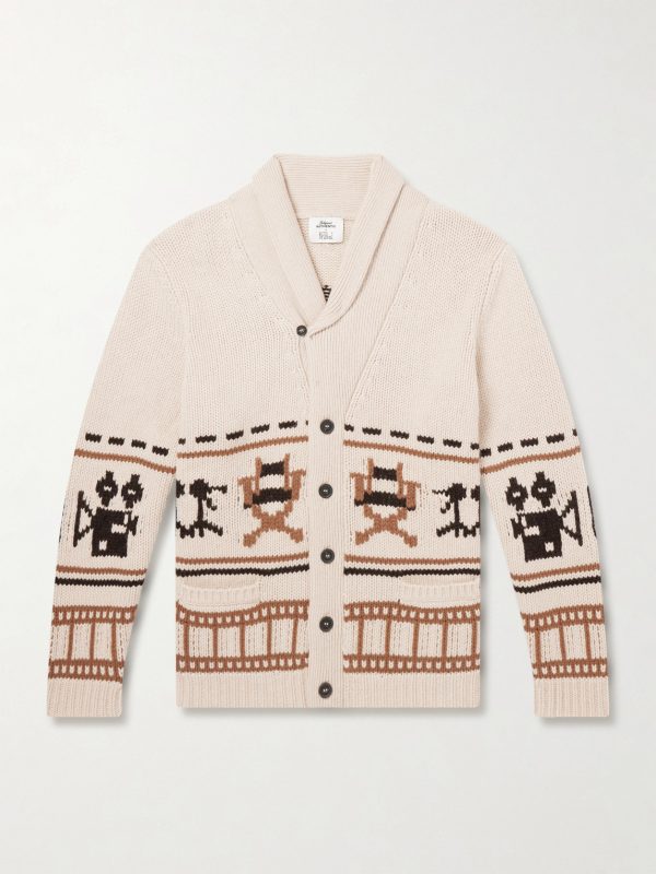 + Hollywood Authentic Intarsia Organic Cashmere Cardigan